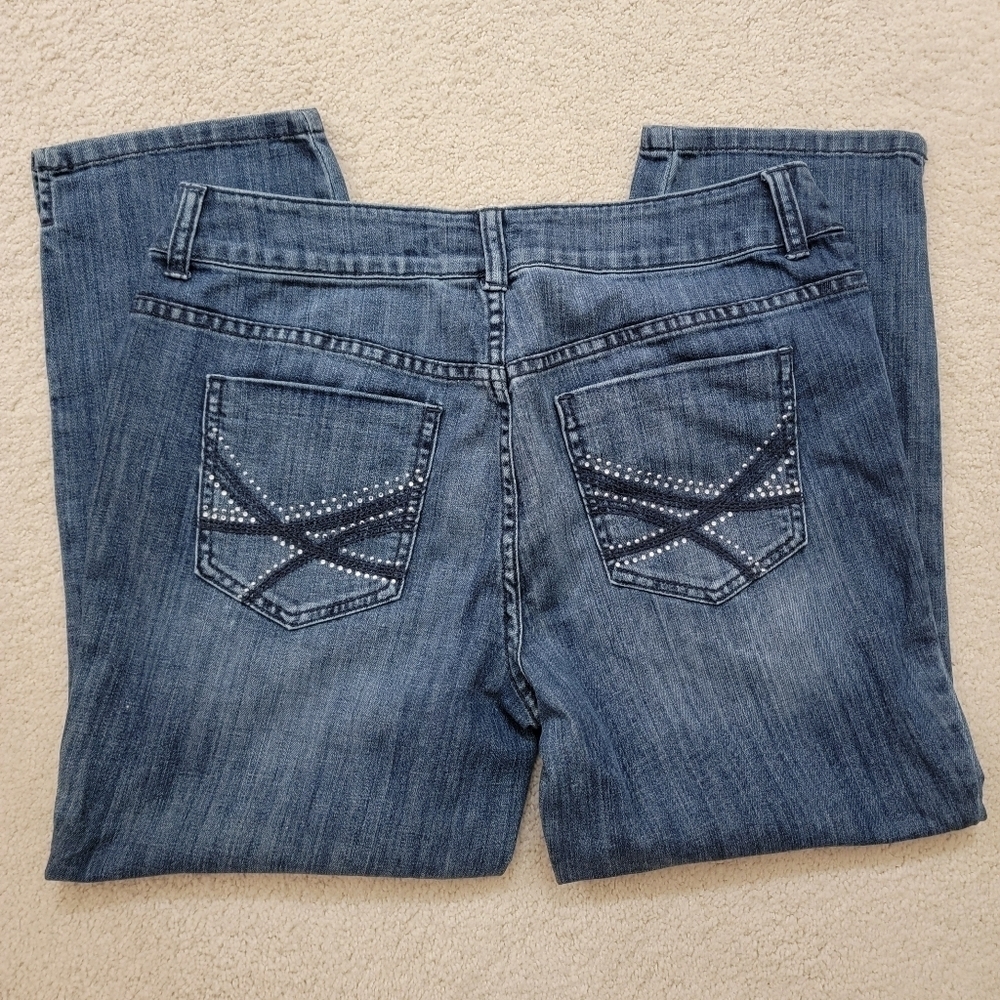 Chico's Platinum Ankle Denim Jeans W/Embellished Pocket - Picture 5 of 7